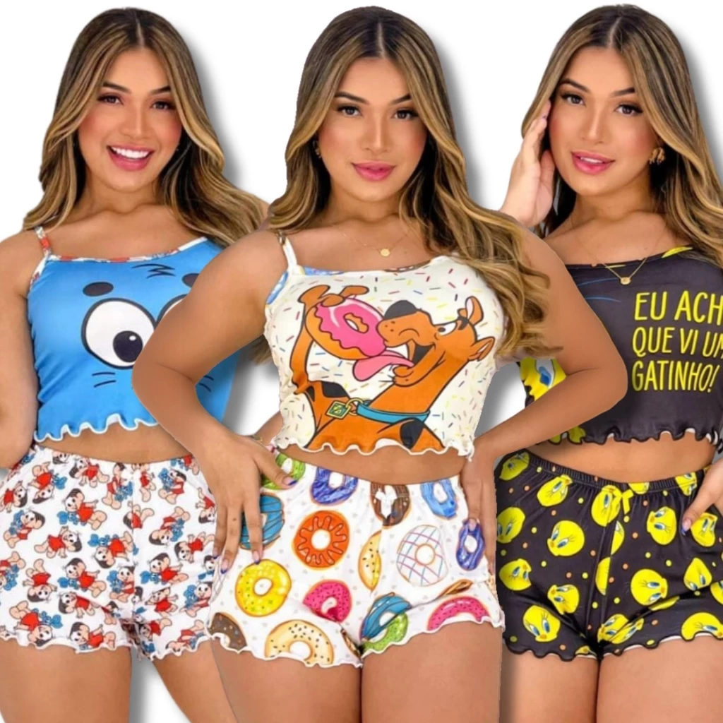 Kit 3 pijamas baby dool sortidos SUEDE