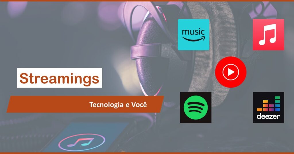 Aplicativos de Musica, Amazon Music, Apple Music, Deezer, YouTube Music e Spotify