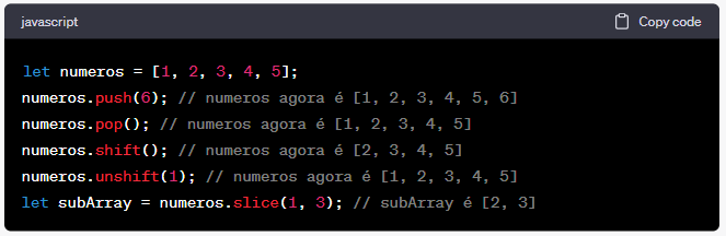 Métodos de Array