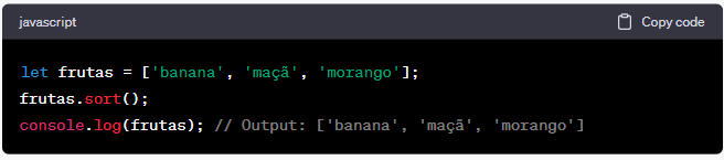 Principais Funções dos Arrays - sort