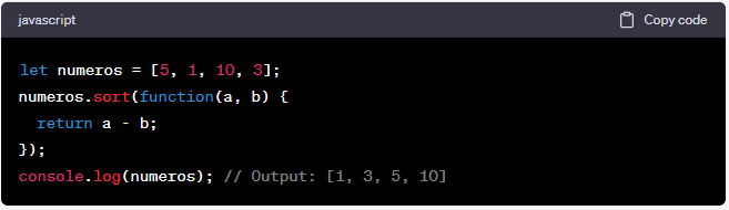 Principais Funções dos Arrays - sort, número