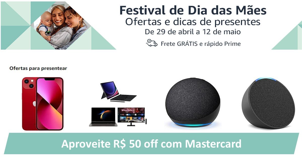 Aproveite R$ 50 off com Mastercard
