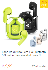 Fone De Ouvido Sem Fio Bluetooth 5.3 Ruído Cancelando